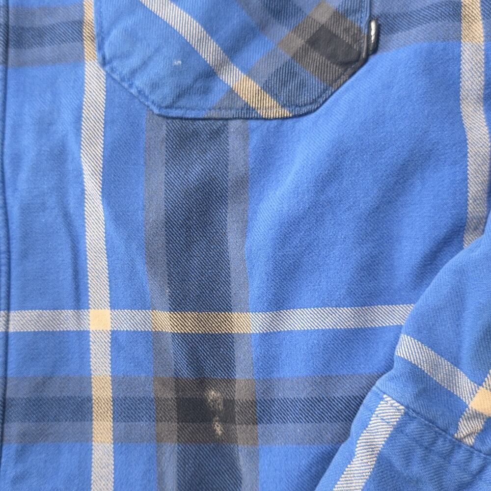 Nike 6.0 Plaid Flannel Shirt Mens Medium Blue Thrashed Grunge Skate - Picture 5 of 12